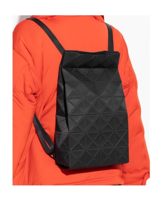 Issey Miyake Black Geometric-Pattern Backpack