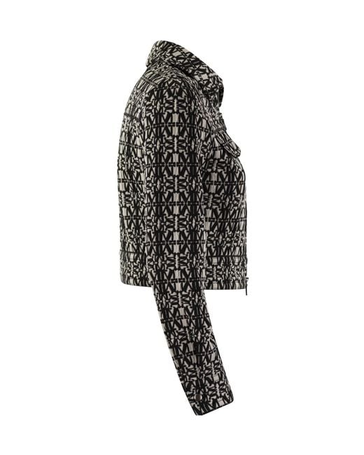 Max Mara Black All-Over Patterned Zip-Up Jacket