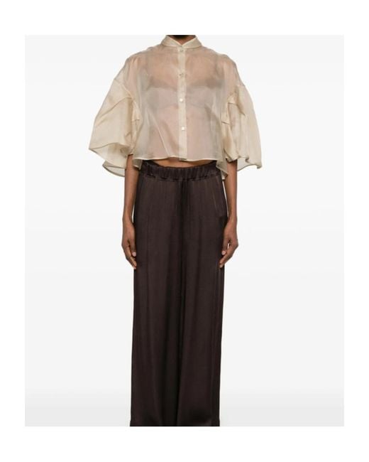 Max Mara Natural High-Necked Short-Sleeved Top