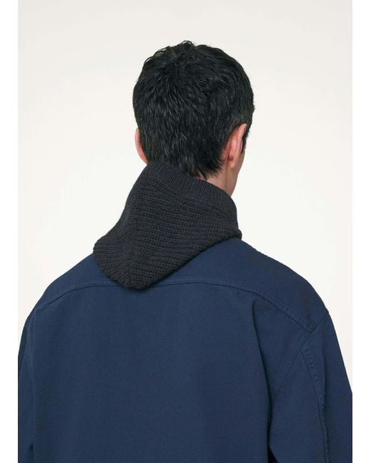 Lemaire Black Slip-On Ribbed Balaclava for men