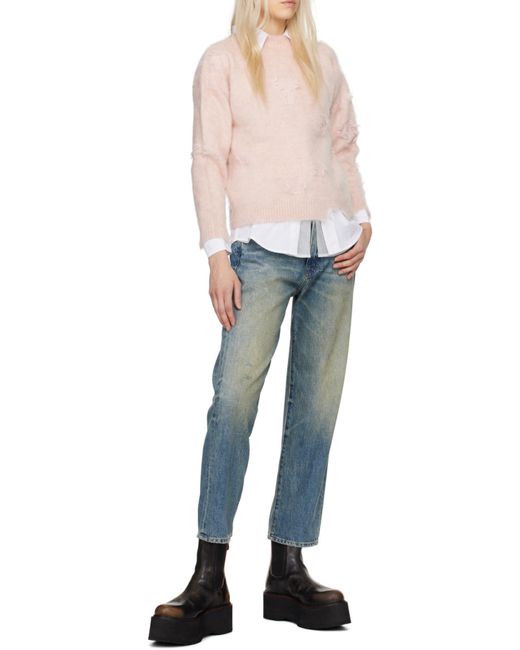 R13 Black Cropped Wide-Leg Jeans