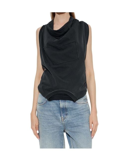 Maison Margiela Black Ruffled Top