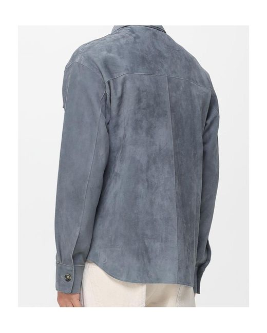 Lardini Blue Buttoned Pocket Shirt for men