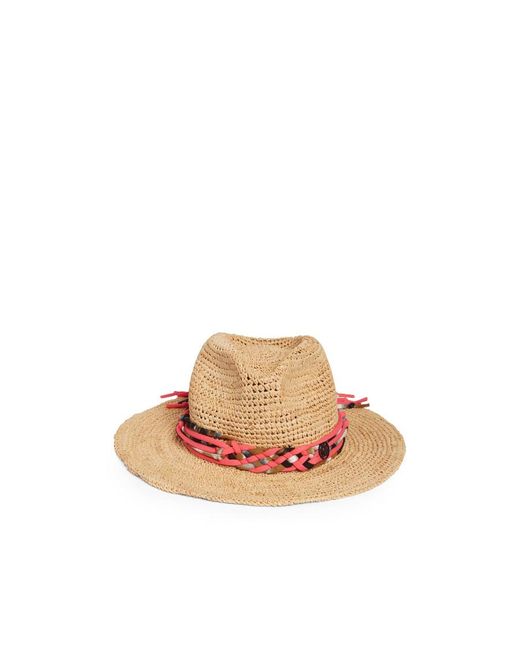 Maison Michel White Logo Straw Hat