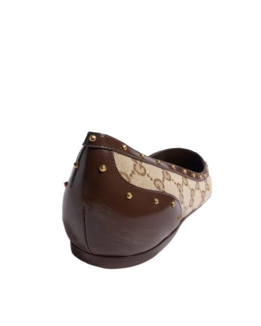 Gucci Brown Savoy Ballerina Shoes