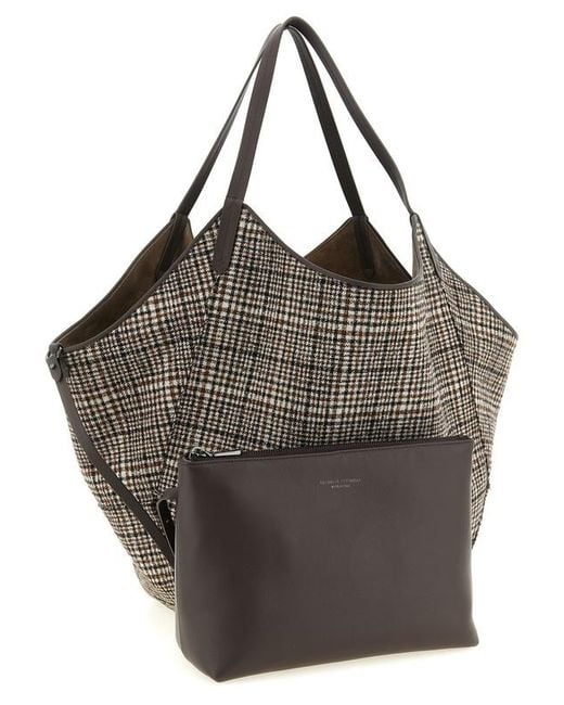 Brunello Cucinelli Brown Monile Reversible Shopping Bag