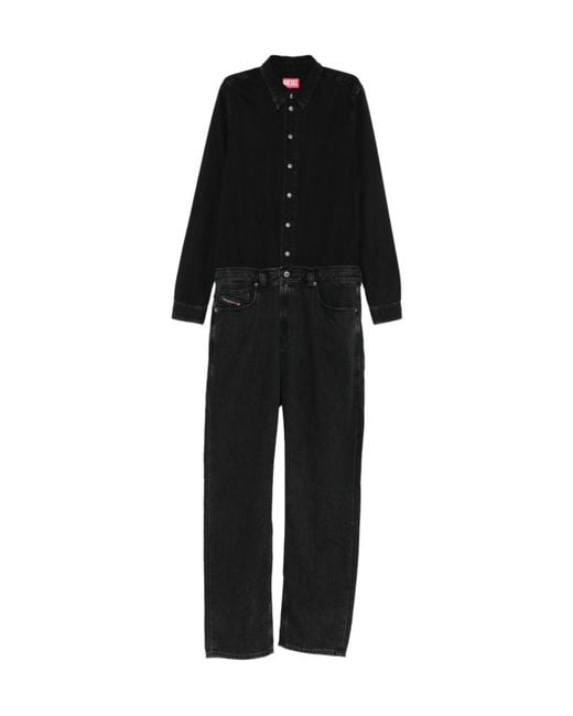 DIESEL Black Button-Fastening Jumpsuit