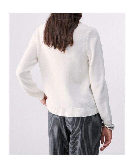 Liu Jo White Gem-Embroidered Sweater