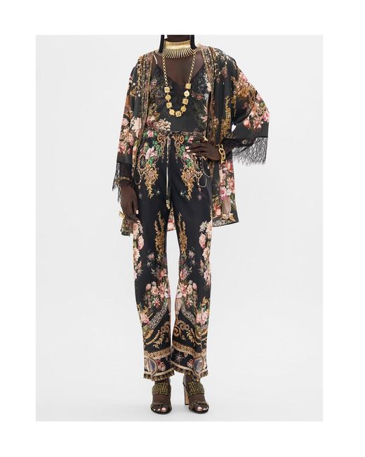 Camilla Black Strap-Up Casual Pants