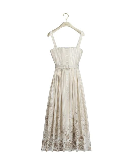 Dior White Iviera Mid-Length Belted Dress