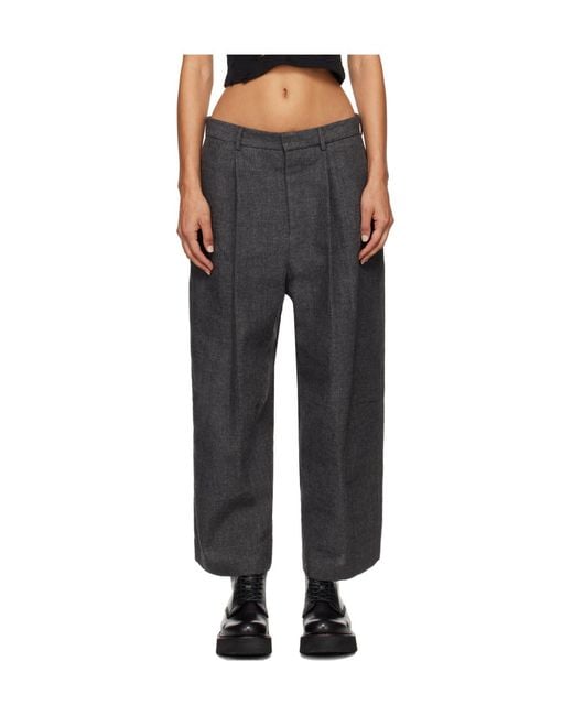 R13 Black Wide Pleated Pants