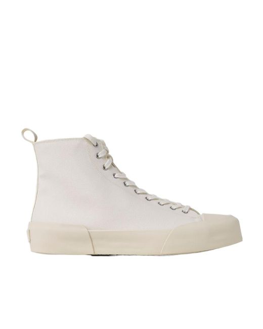 Jil Sander Natural High-Top Lace-Up Sneakers for men