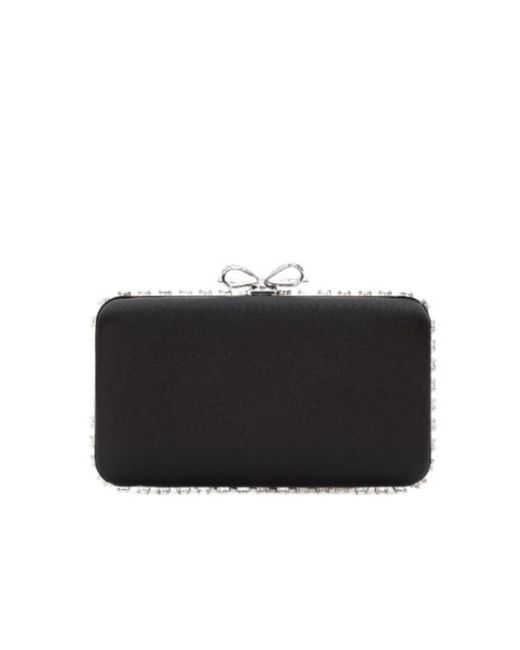 Self-Portrait Black Bow Embellished Clutch Bag