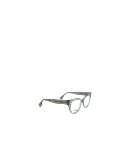 Fendi White Eyewear Cat-Eye Frame Glasses