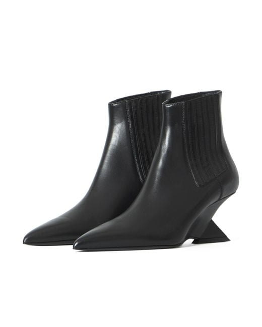 The Attico Black The Cheope Wedge Ankle Boots
