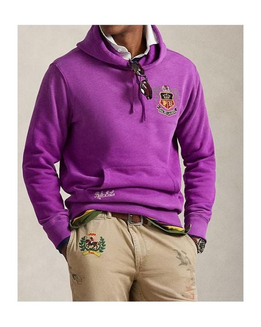 Polo Ralph Lauren Purple Crest-Embroidered Hoodie for men