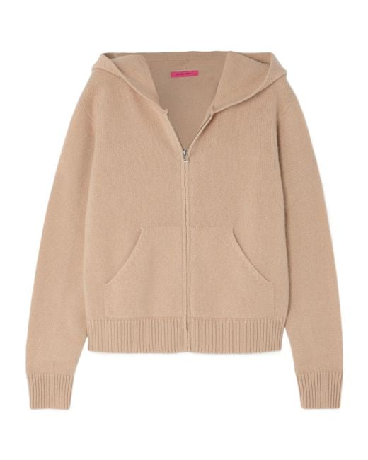 The Elder Statesman Natural Cashmere Cropped Hoodie