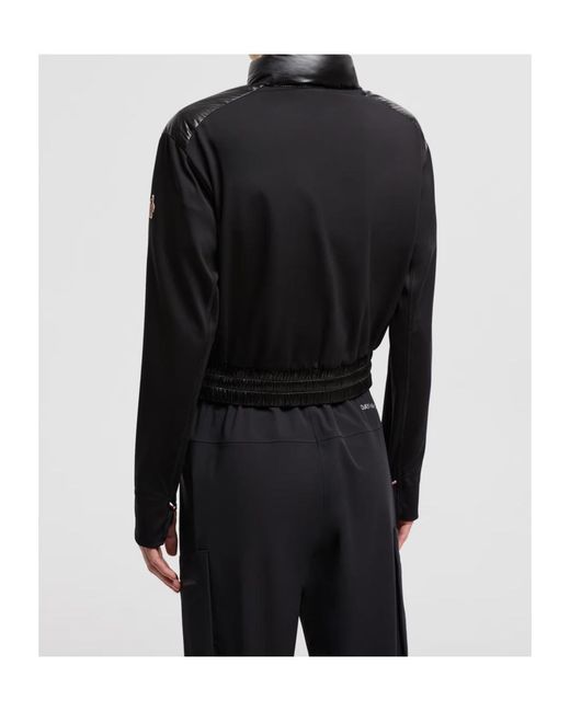 Moncler Black Grenoble Padded Zip-Up Jersey Cardigan
