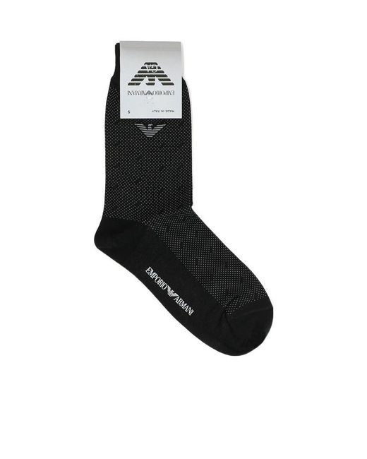 Emporio Armani Black Logo Details Socks for men