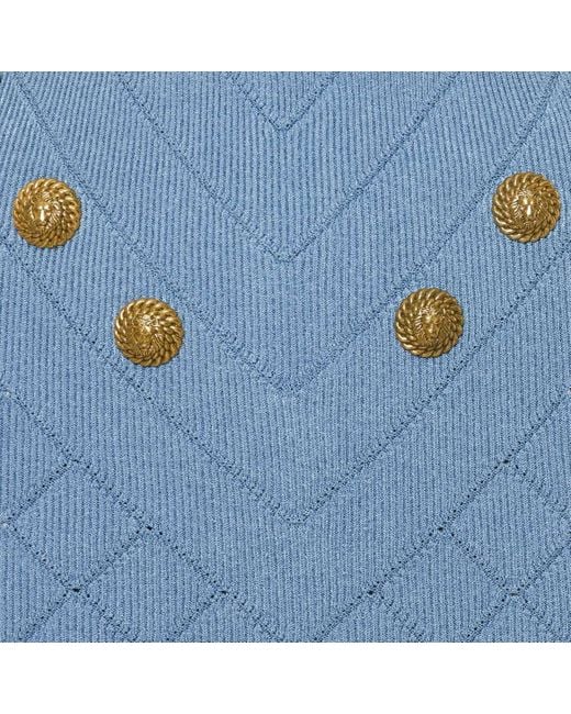 Balmain Blue Pattern-Jacquard Miniskirt