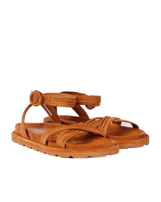 Gianvito Rossi Brown Lianne Suede Sandals