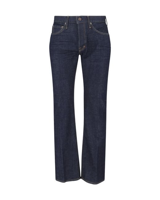 Tom Ford Blue Selvedge Bootcut Jeans for men