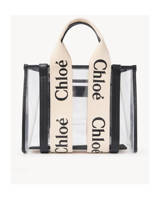 Chloé White Chloé Woody Logo Detailed Tote Small Bag