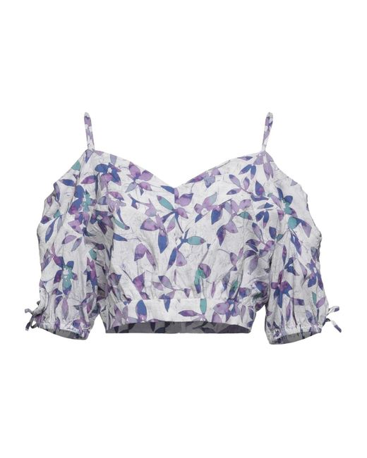Isabel Marant Blue Off-The-Shoulder Top