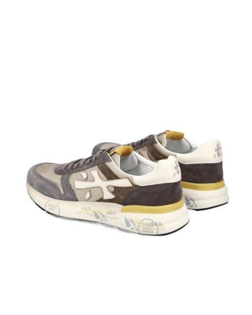 Premiata Gray Round-Toe Sneakers for men