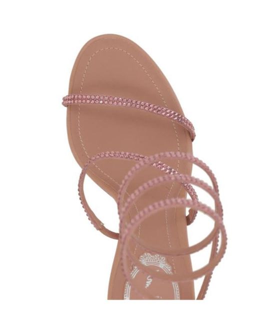 Rene Caovilla White Open-Toed High-Heeled Sandals