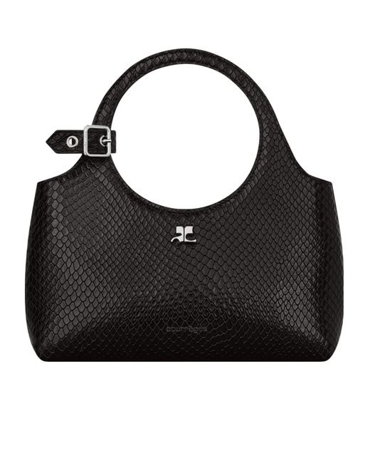 Courreges Black Mini Holy Leather Shoulder Bag