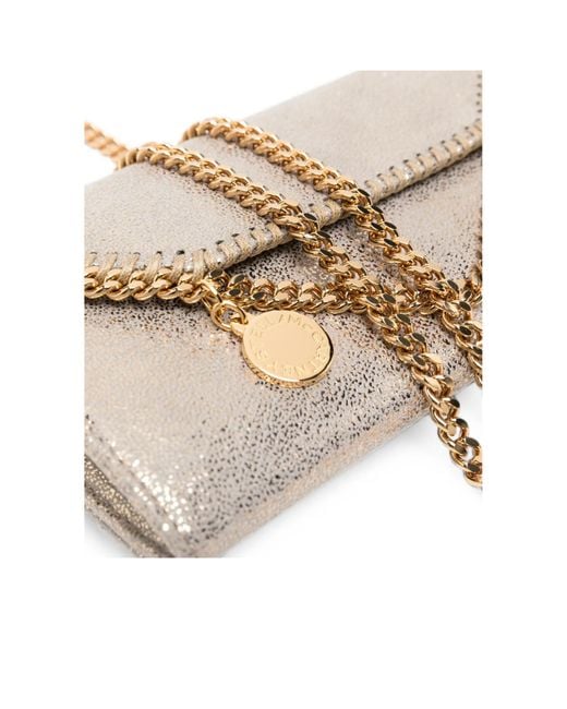 Stella McCartney Gray Falabella Foldover Top Clutch Bag