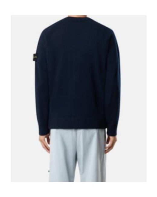 Stone Island Blue V-Neck Button-Up Cardigan for men