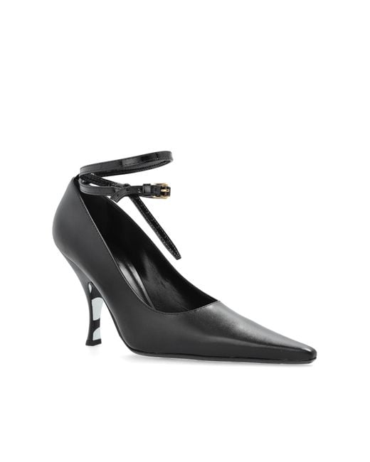Moschino Black Pointed Toe Heeled Pumps
