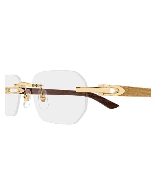 Cartier White Rectangle Frameless Glasses for men