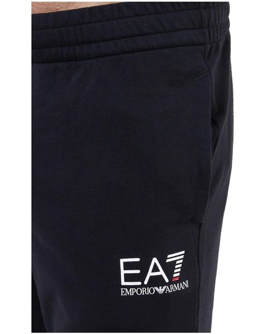EA7 Black Vertical Collar Logo Two-Piece Suit for men