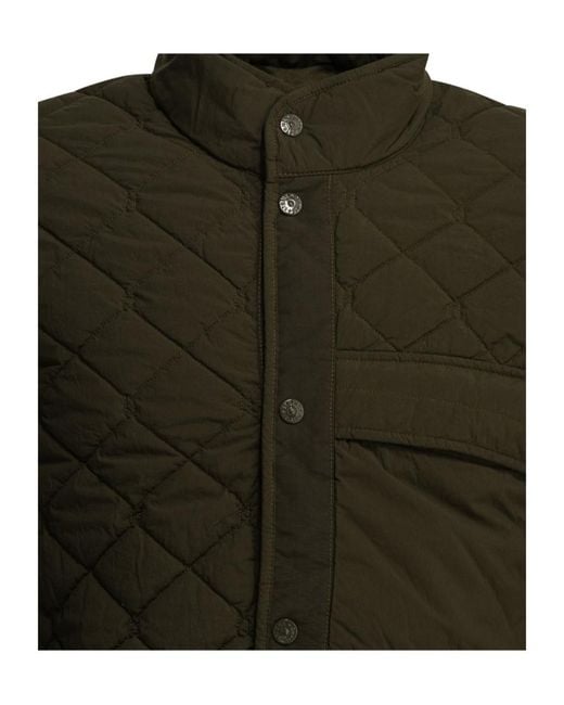 Stone Island Green Quilted Knit-Sleeve Jacket for men