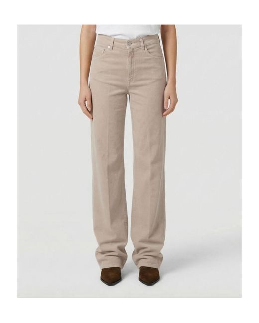 Dondup Gray High Waist Wide Leg Jeans