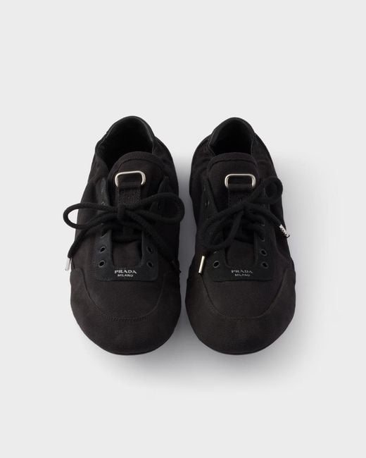Prada Black Collapse Lace-Up Sneakers