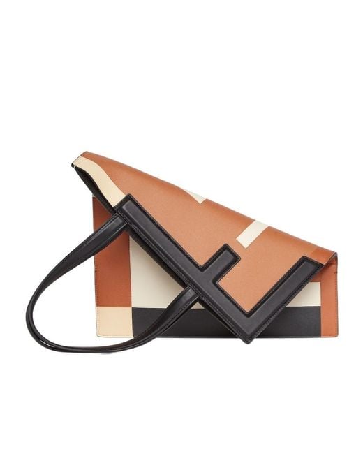 Fendi White Flip Medium Tote Bag