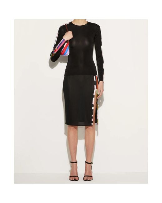 Emilio Pucci Black Contrast-Trim Long-Sleeve Top