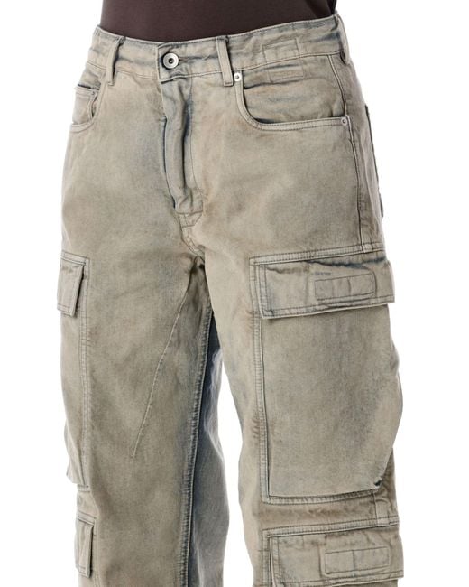 Rick Owens Gray Concordians Double Cargo Jeans