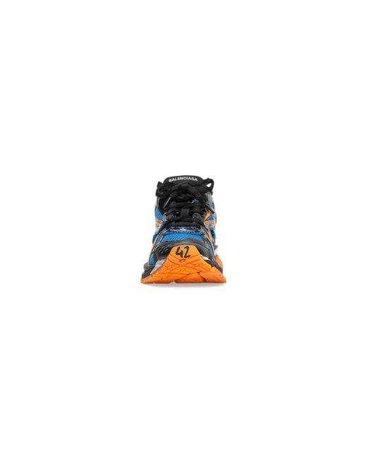 Balenciaga Blue Round Toe Low-Top Sneakers for men