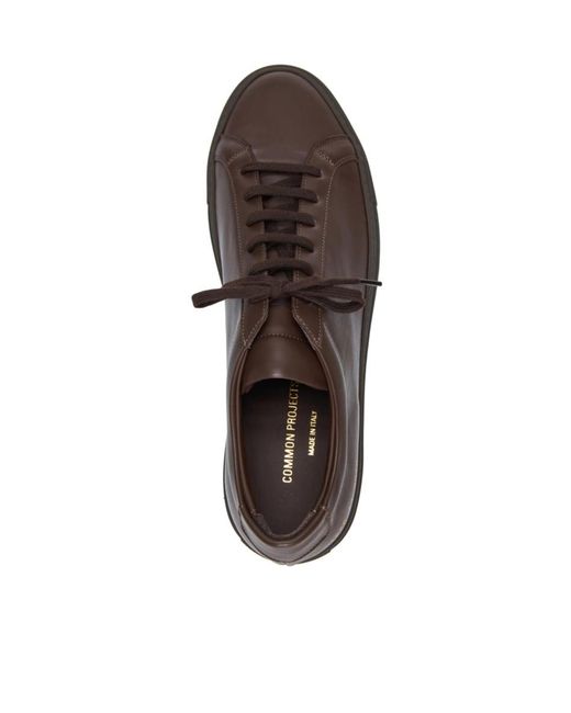 Common Projects Brown Leather-Panelled Lace-Up Sneakers for men