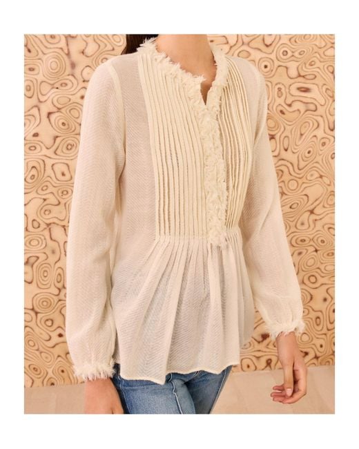 Ulla Johnson Natural Ruffled Blouse