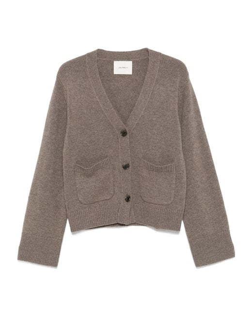 Lisa Yang Brown Danni V-Neck Button-Up Cardigan