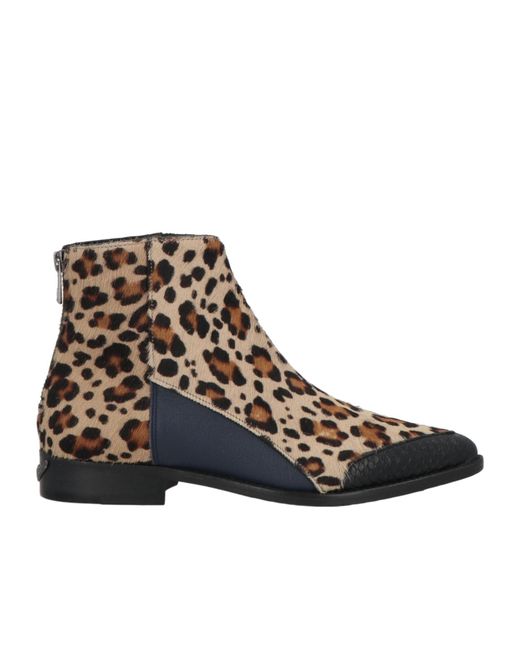 Dolce & Gabbana Brown Leopard Print Spliced Ankle Boots
