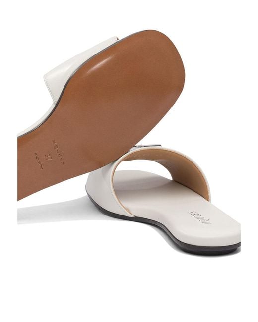 McQueen White T-Bar Slip-On Slides