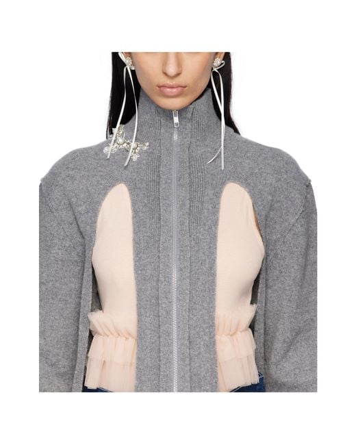 Simone Rocha White Bow Ribbon Stud Earrings
