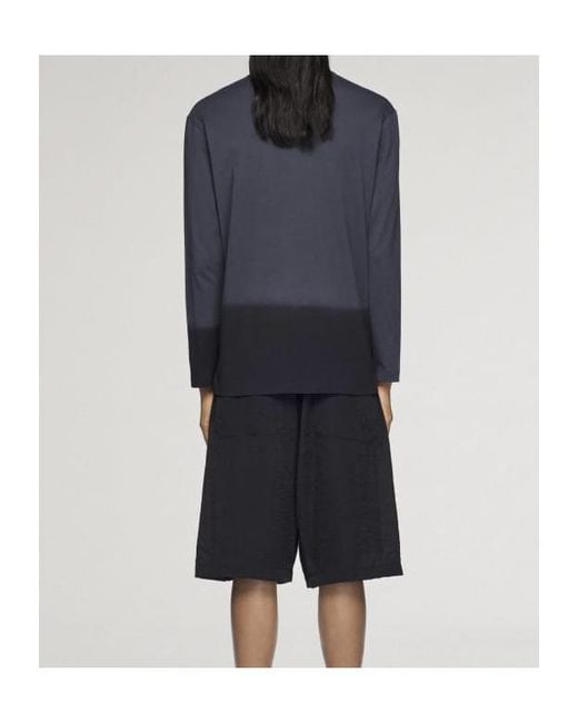Y-3 Blue Long-Sleeve T-Shirt for men